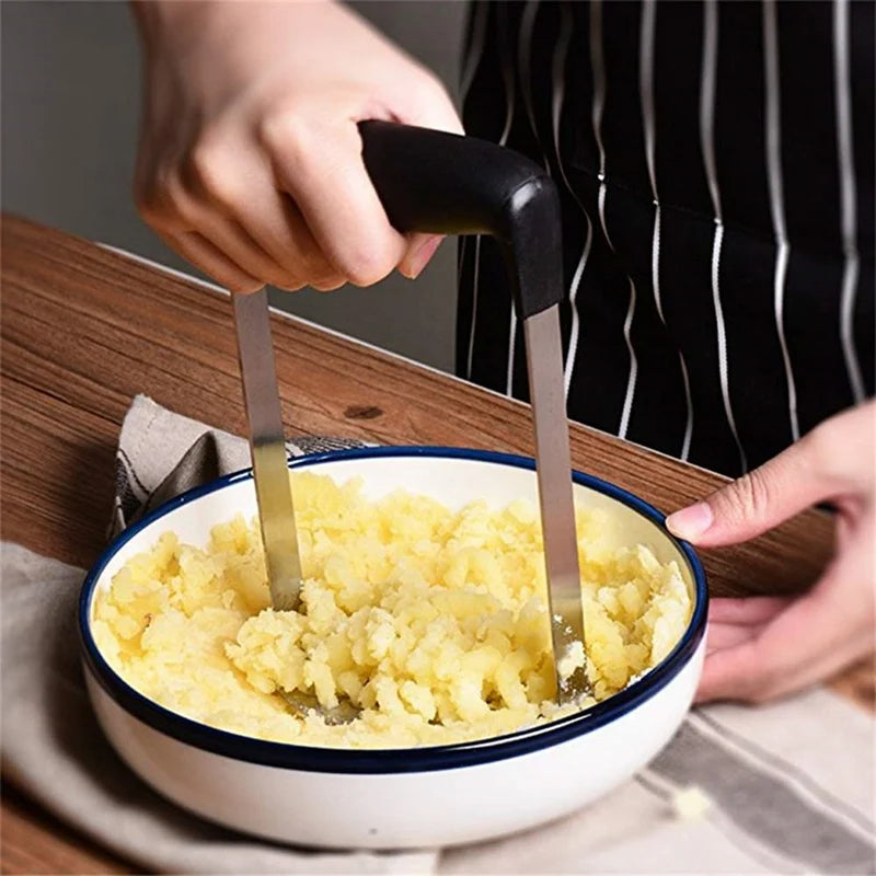 Stainless Steel Potato Masher Foldable Vegetables and Fruit Ricer Handheld Garlic Presser
