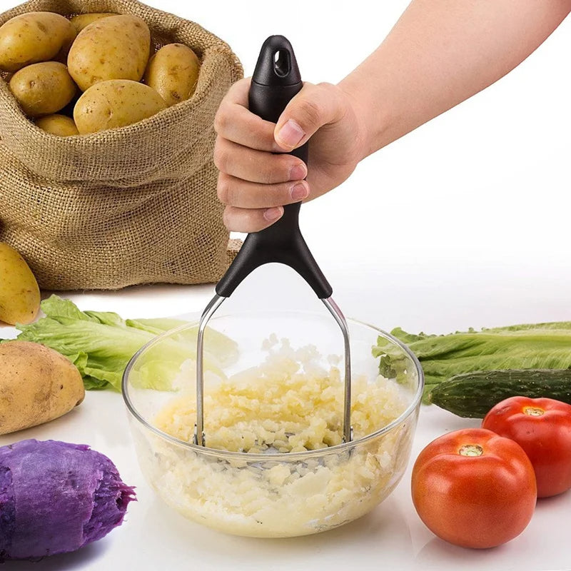 Stainless Steel Potato Masher Foldable Vegetables and Fruit Ricer Handheld Garlic Presser