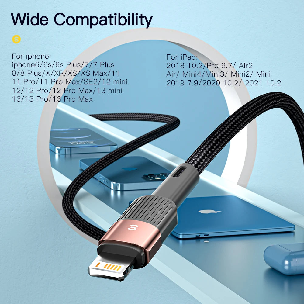 Essager USB Cable For Iphone Fast Charging Mobile Phone Data Line For Ipad Charger