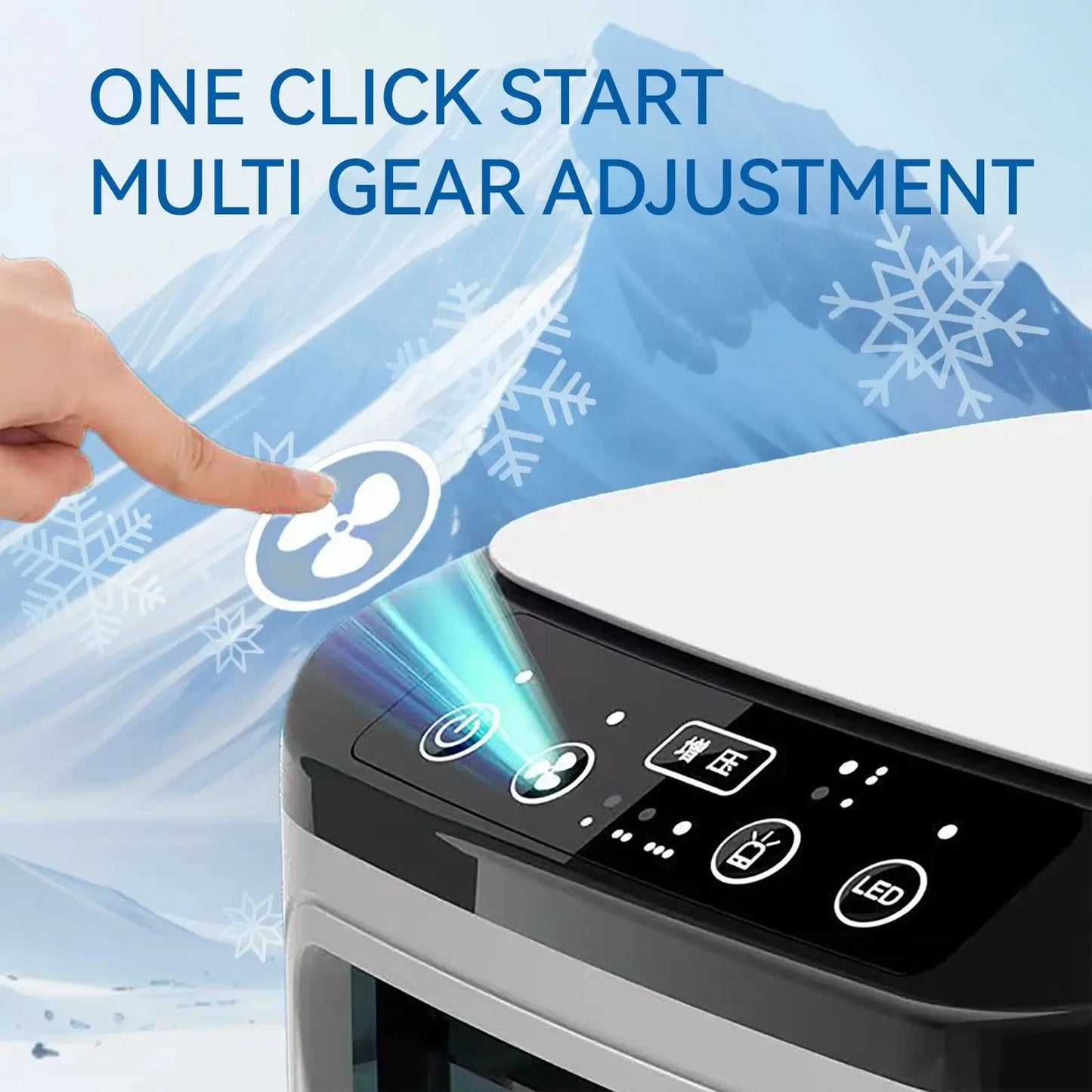 Portable Air Conditioner 3-Speed Small AC Unit Mini Air Cooler 900ML Water Tank Electric Fan With Humidifier for Bedroom Offi