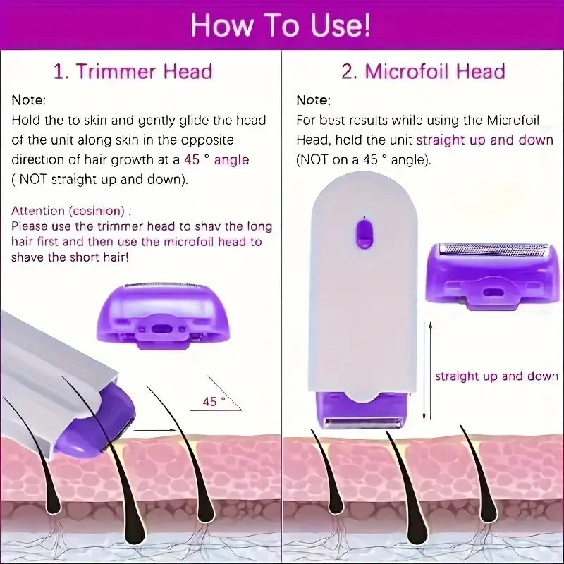 Women's Electric Hair Removal DeviceLeg and Armpit Hair Removal Device Induction Type Automatic Start Stop ShaverTrimmer for Men
