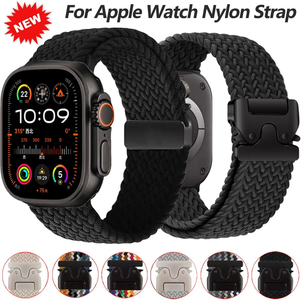 Nylon Strap for Apple Watch Band 46mm 45mm 44mm
