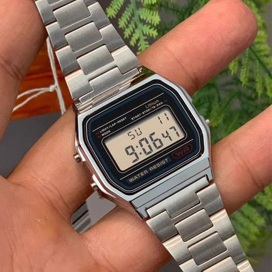 Vintage Stainless Steel Women Watches Electronic Digital Display Retro