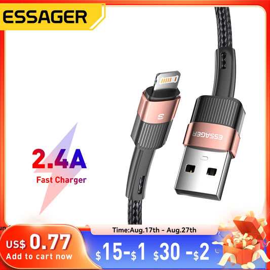 Essager USB Cable For Iphone Fast Charging Mobile Phone Data Line For Ipad Charger