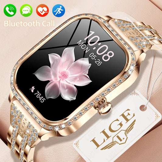 LIGE Smart Watch Women Waterproof Bluetooth Call Sports Fitness Heart