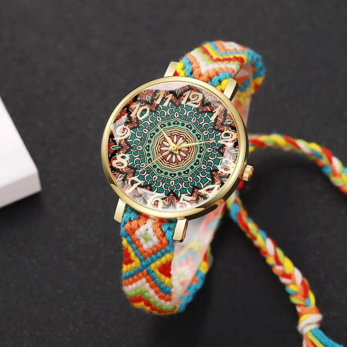 1/6/7PCS Fashion Women Watches Vintage Woven Strap Ladies Quartz